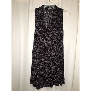 UO Floral print button down shift dress